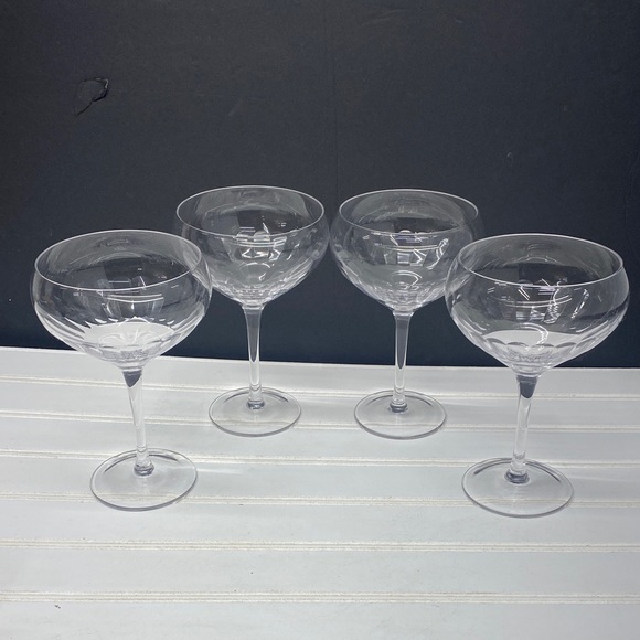 Niels Roadster 10-Oz. Etched Coupe Glass Set of Four - Picture 3 of 17